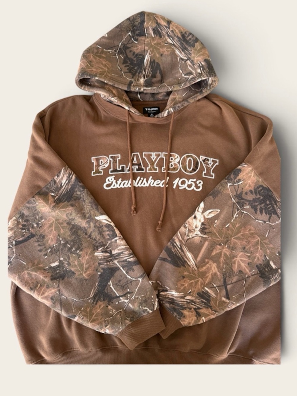 RARE PLAYBOY Hoodie with Camo Accent